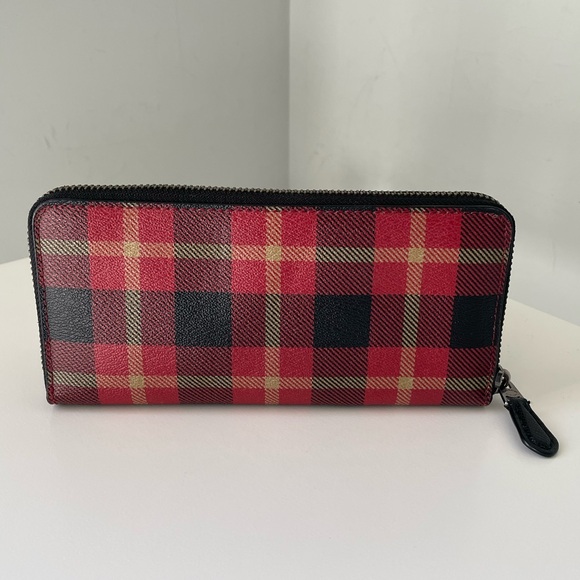 Coach Plaid Medium Zip Wallet - Picture 2 of 9